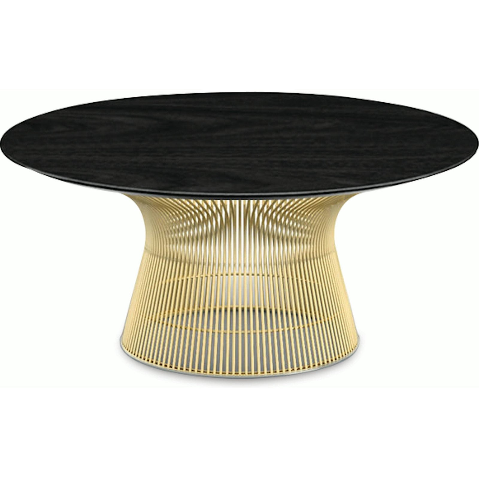 Platner Coffee Table - 36" in Gold Coffee Tables Knoll 18K Gold plated Ebonized Walnut 