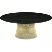 Platner Coffee Table - 42" in Gold Coffee Tables Knoll 18K Gold plated Ebonized Walnut 