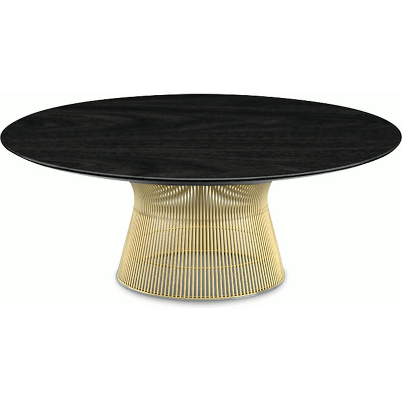 Platner Coffee Table - 42" in Gold Coffee Tables Knoll 18K Gold plated Ebonized Walnut 
