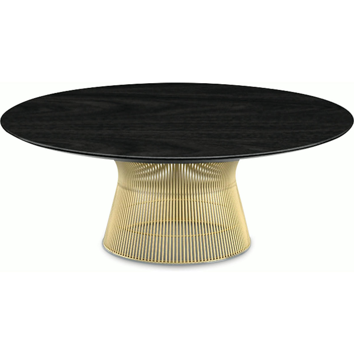 Platner Coffee Table - 42&quot; in Gold Coffee Tables Knoll 18K Gold plated Ebonized Walnut 
