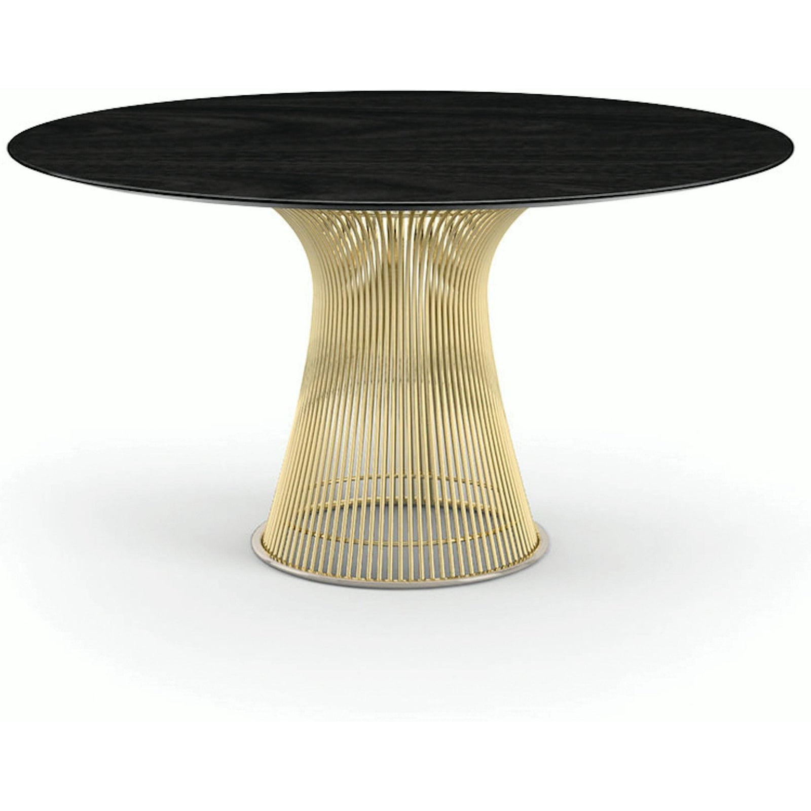 Platner Dining Table - 54 Inch Dining Tables Knoll 18K Gold Plated Ebonized Walnut 