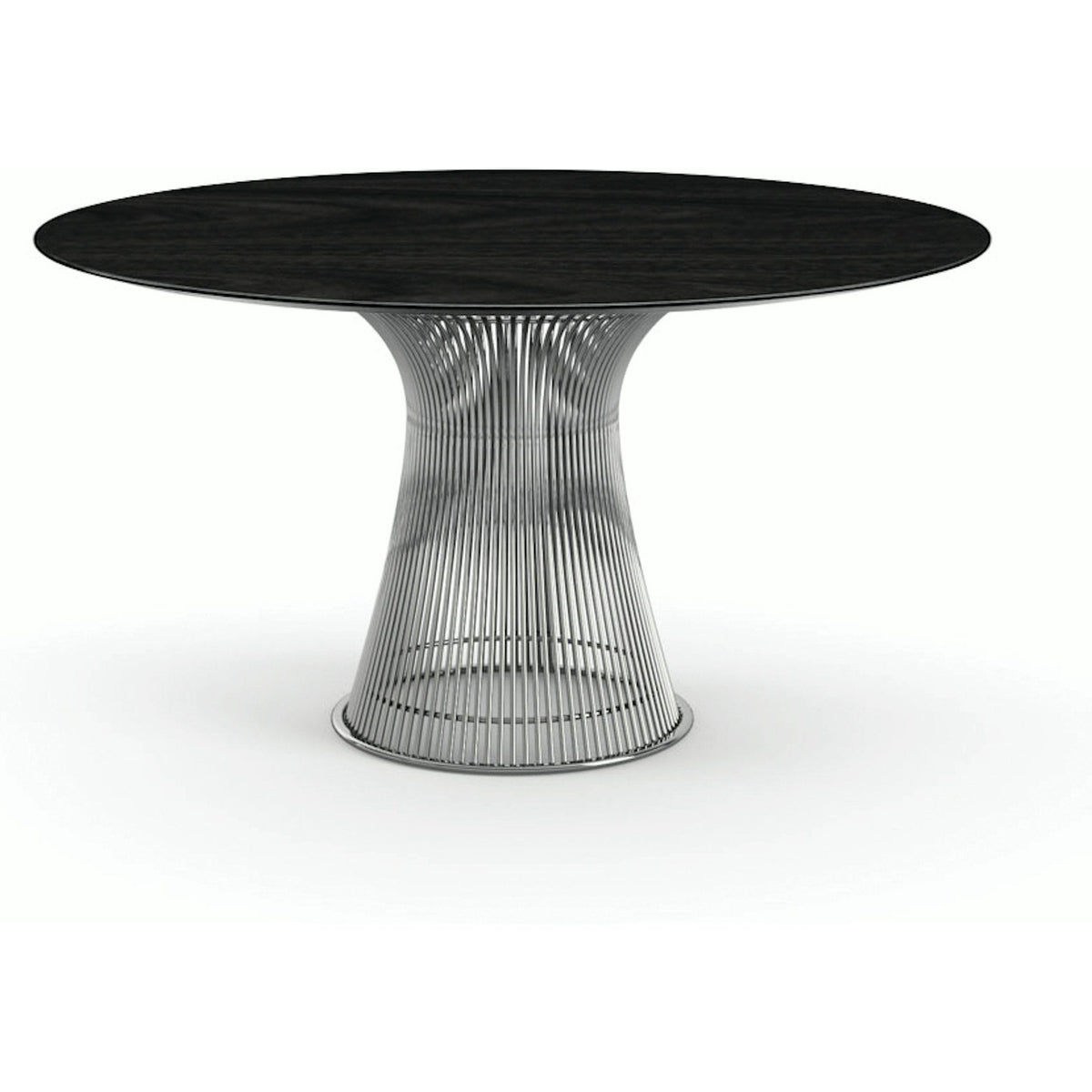 Platner Dining Table - 54 Inch Dining Tables Knoll Polished Nickel Ebonized Walnut 