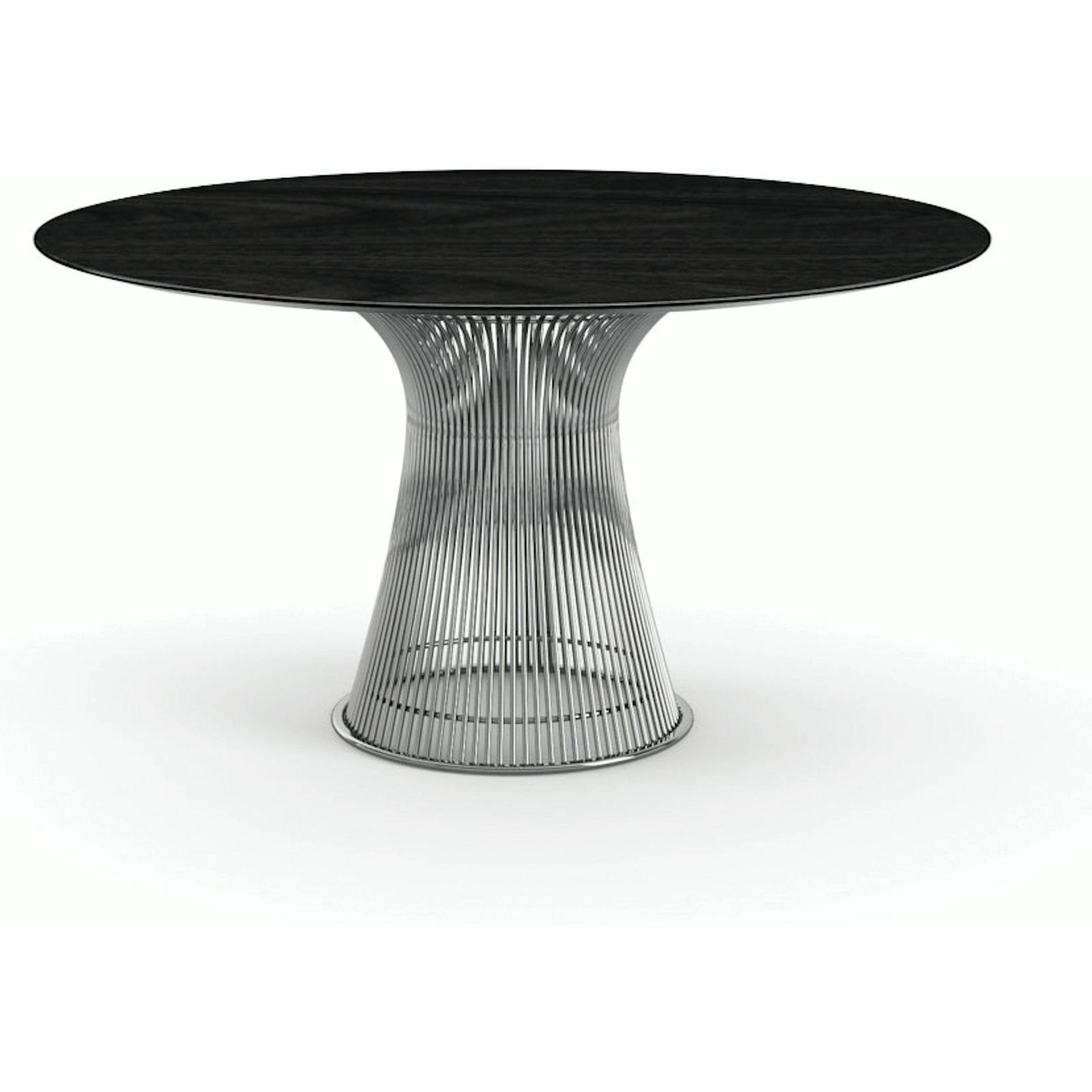 Platner Dining Table - 54 Inch Dining Tables Knoll Polished Nickel Ebonized Walnut 