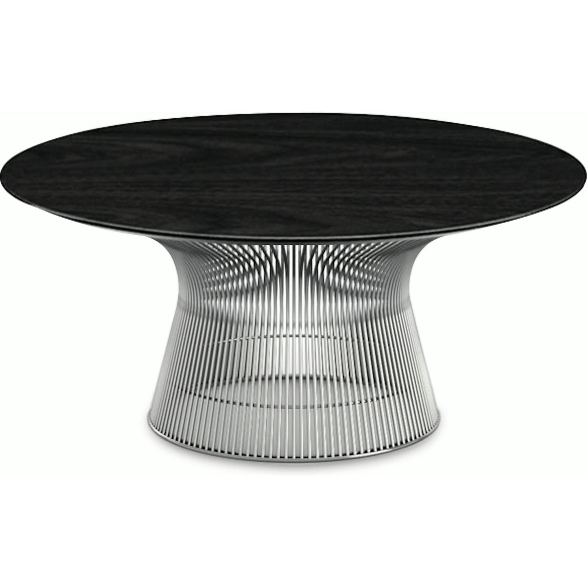 Platner Nickel 36&quot; Coffee Table Coffee Tables Knoll Veneer Ebonized Walnut Top 