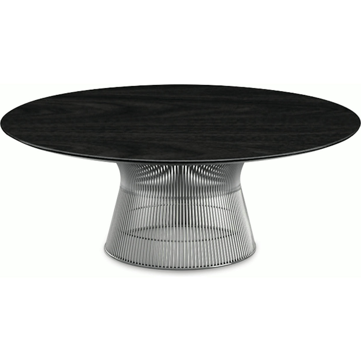 Platner Nickel 42&quot; Coffee Table Coffee Tables Knoll Ebonized Walnut 
