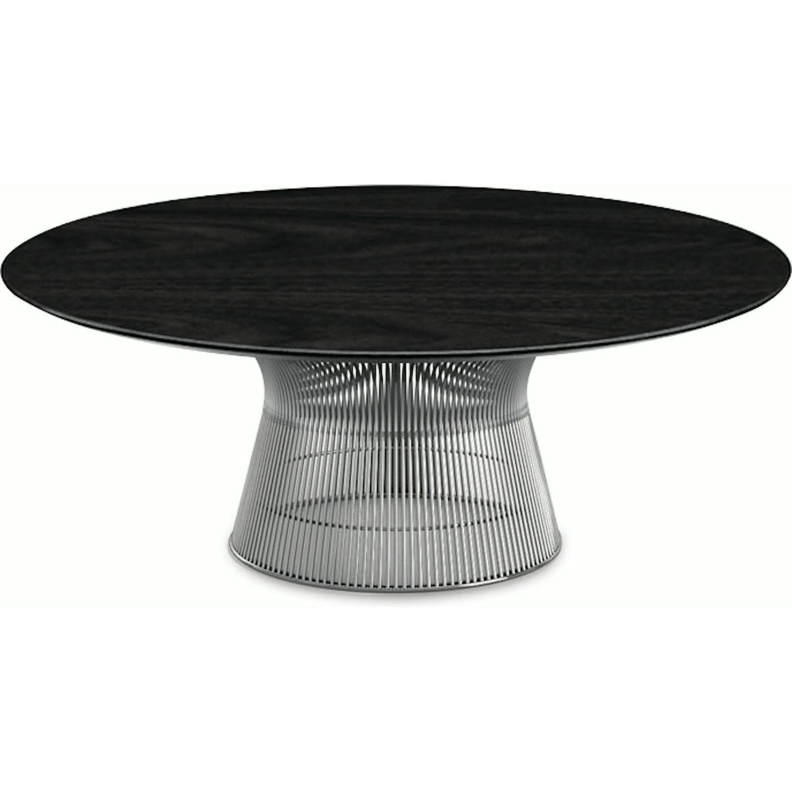 Platner Nickel 42" Coffee Table Coffee Tables Knoll Ebonized Walnut 
