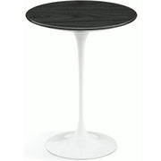 Saarinen Side Table - 16" Round side/end table Knoll White Ebonized Walnut 