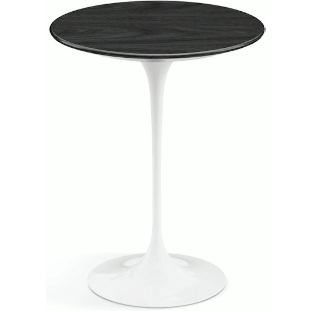 Saarinen Side Table - 16" Round side/end table Knoll White Ebonized Walnut 