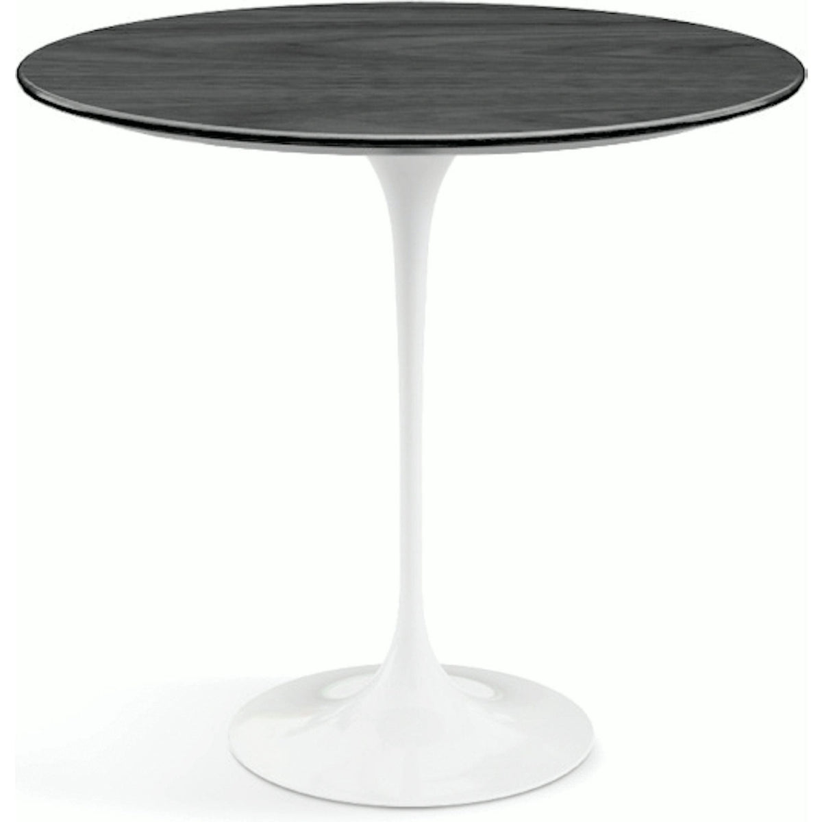 Saarinen Side Table - 22” Oval side/end table Knoll White Ebonized Walnut 