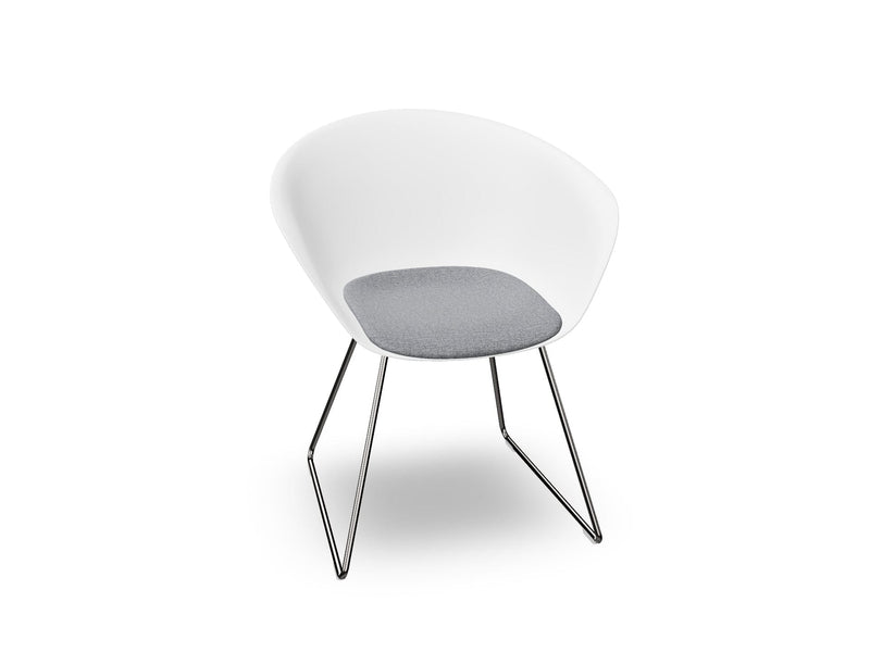 Duna 02 Sled Base Chair With Seat Cushion Chairs Arper 