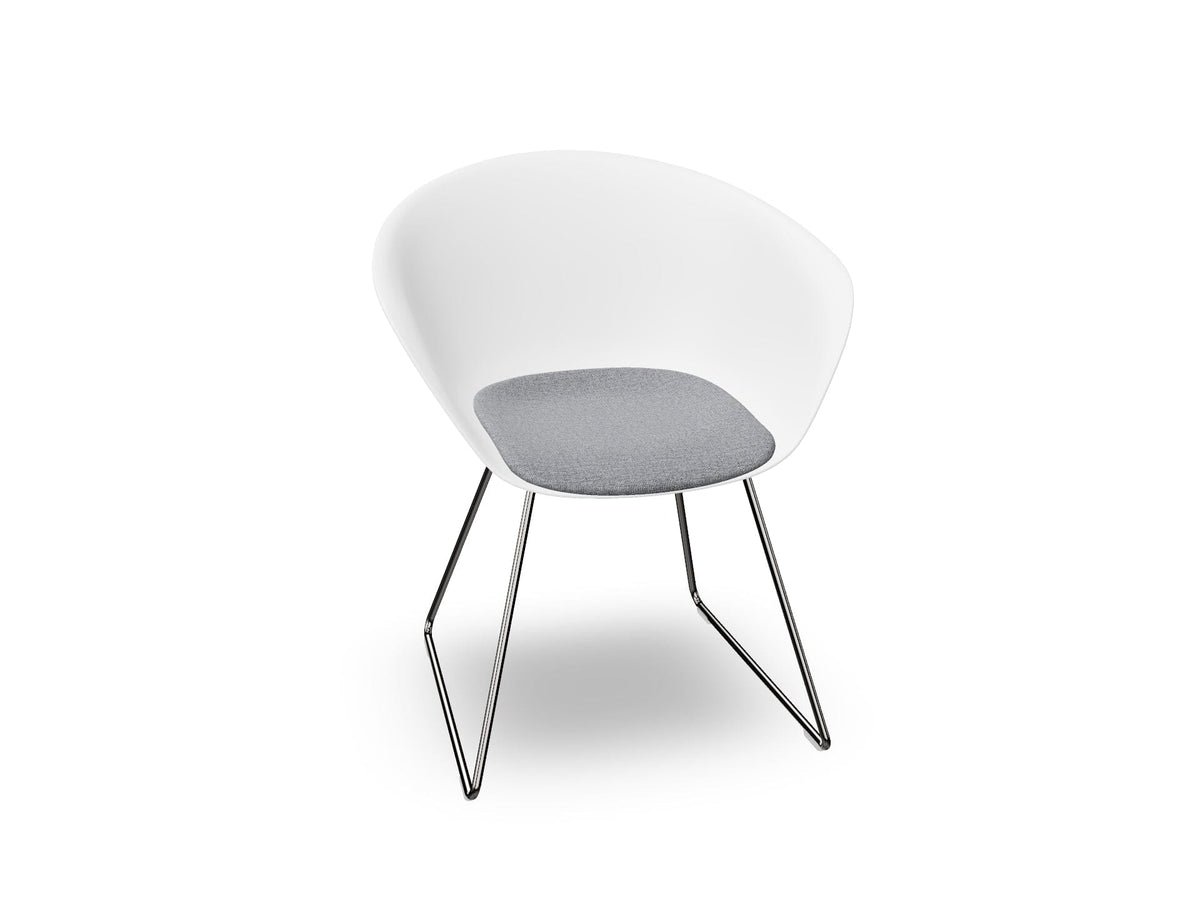 Duna 02 Sled Base Chair With Seat Cushion Chairs Arper 