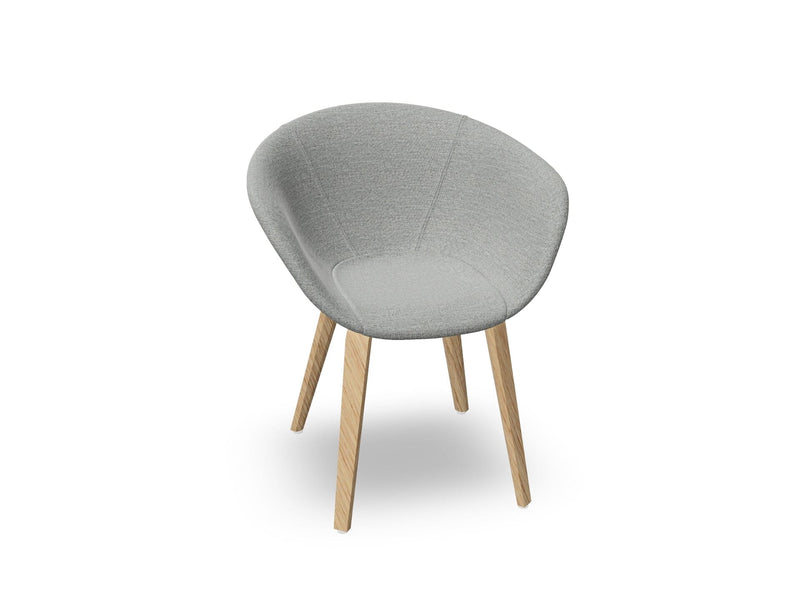 Duna 02 Wood Leg Chair With Front Upholstery Chairs Arper 