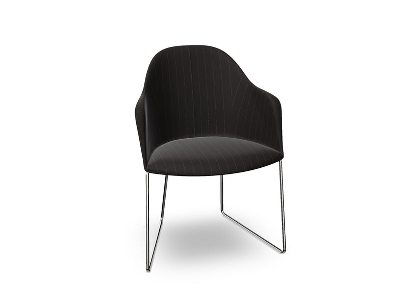 Cila Fully Upholstered Armchair With Sled Base Chairs Arper 