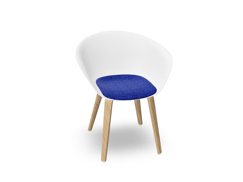Duna 02 Wood Leg Chair With Seat Cushion Chairs Arper 