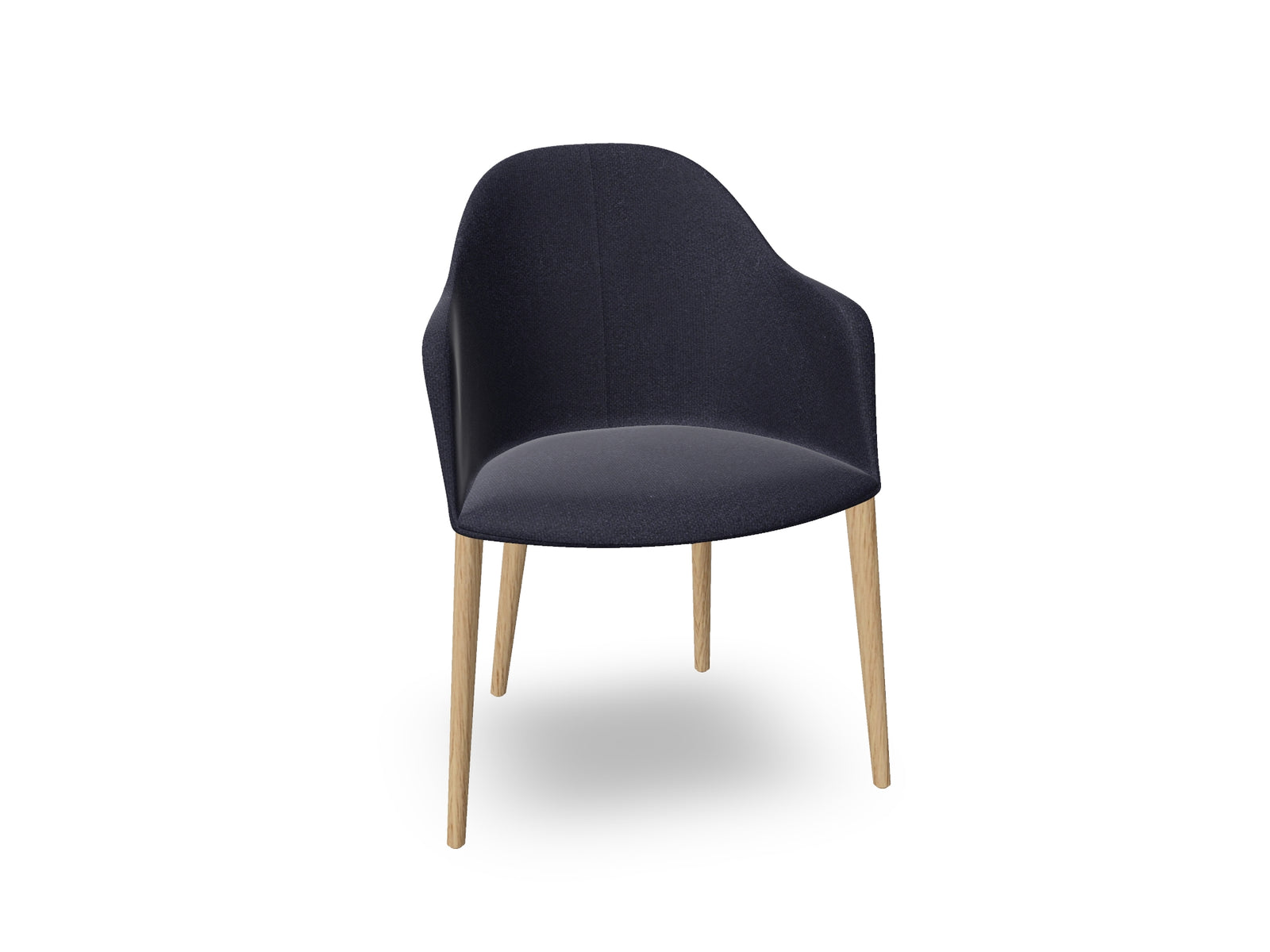 Cila Fully Upholstered Armchair with Timber Oak Four-leg Base