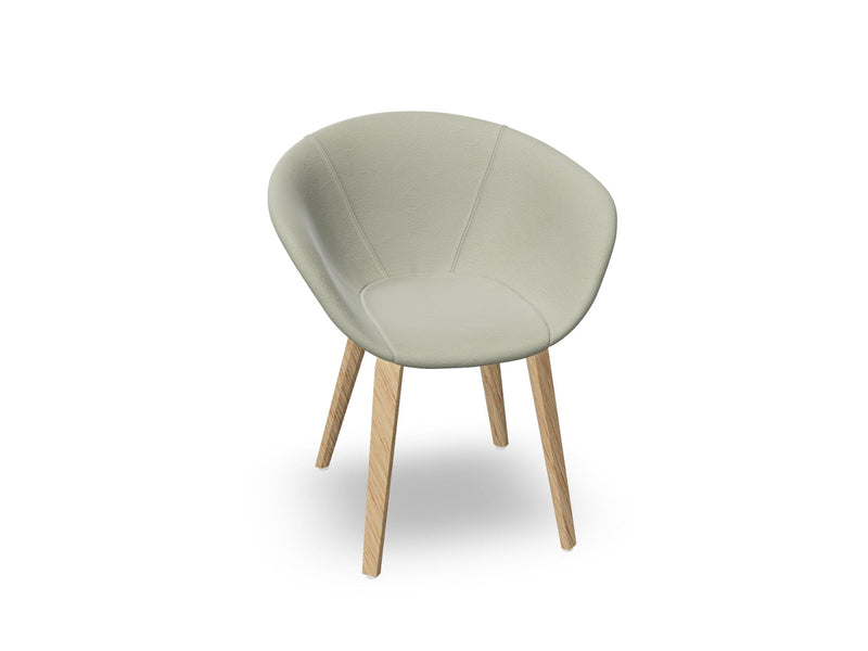 Duna 02 Wood Leg Chair With Front Upholstery Chairs Arper 