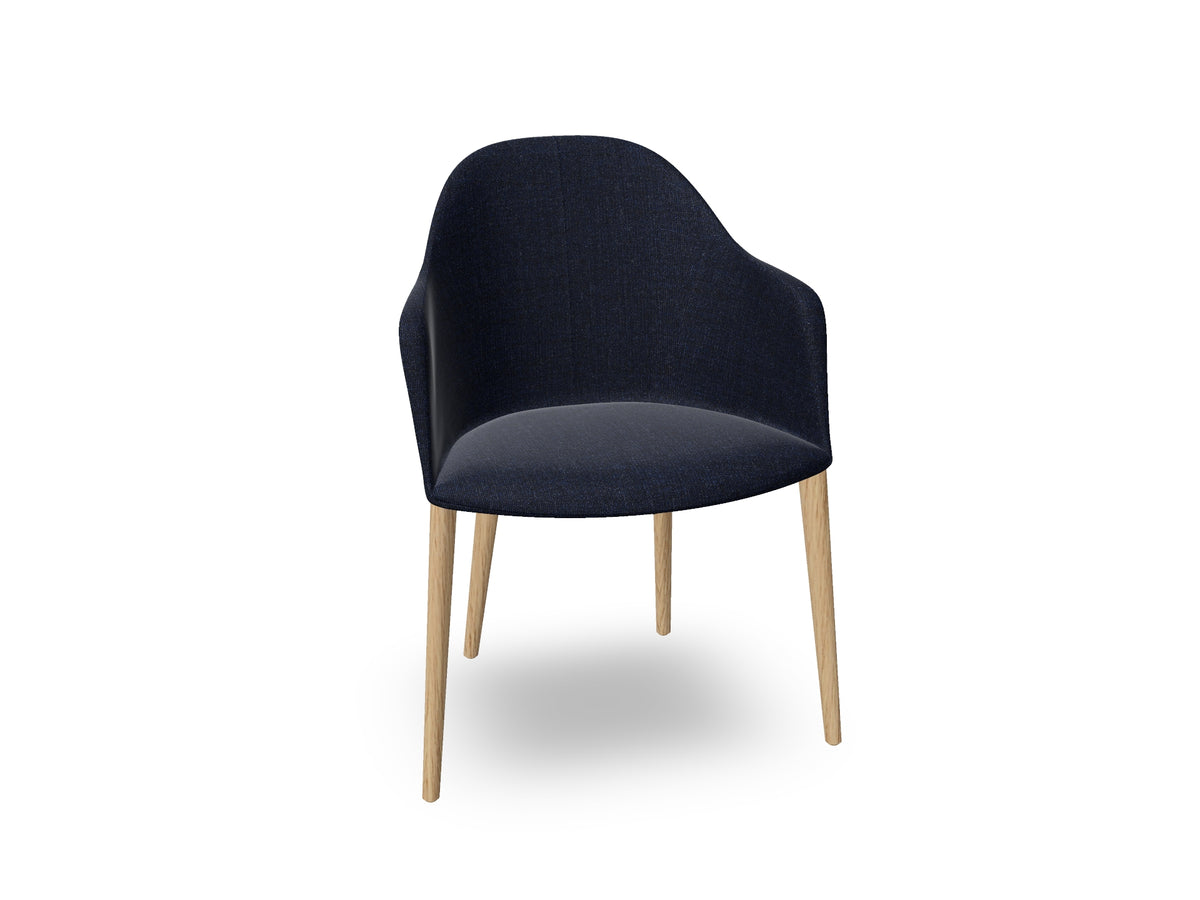 Cila Fully Upholstered Armchair with Timber Oak Four-leg Base