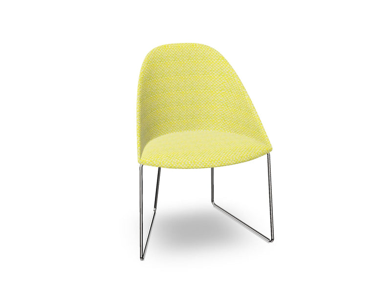 Cila Fully Upholstered Chair With Sled Base Chairs Arper 