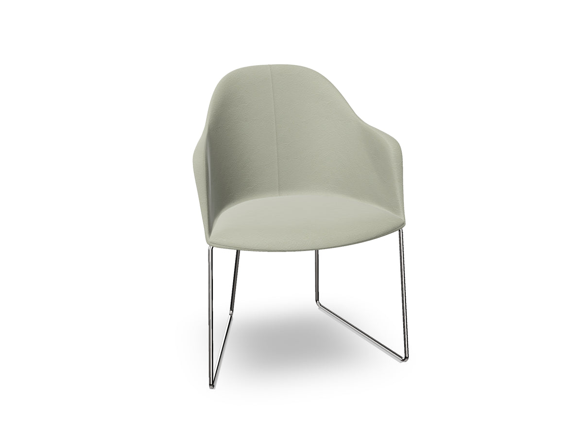 Cila Fully Upholstered Armchair With Sled Base