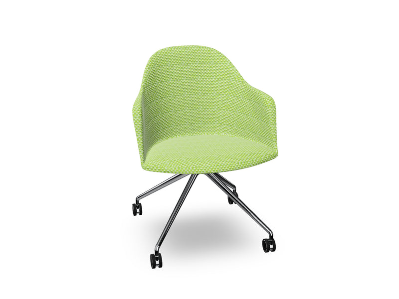 Cila fully upholstered Armchair With Fixed Trestle Base