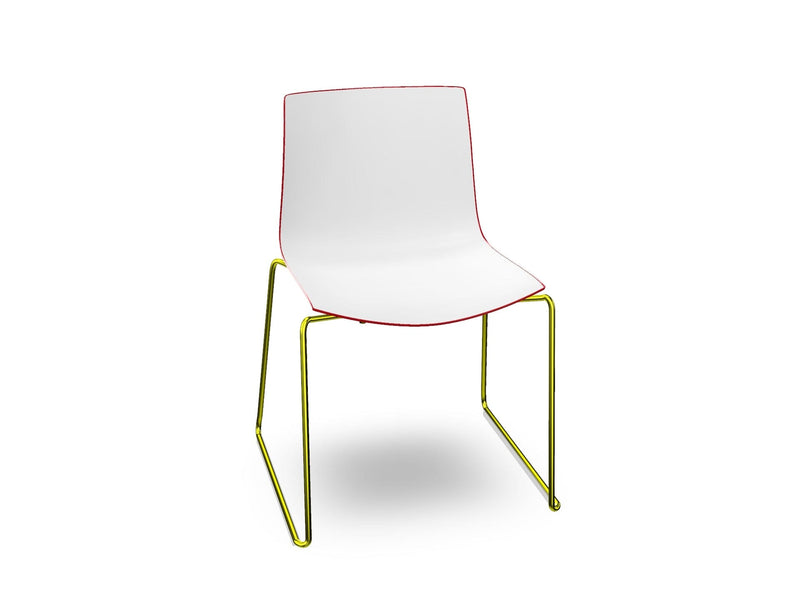 Catifa 46 Polypropylene Bi-Color Sled Base Chair Side/Dining Arper 