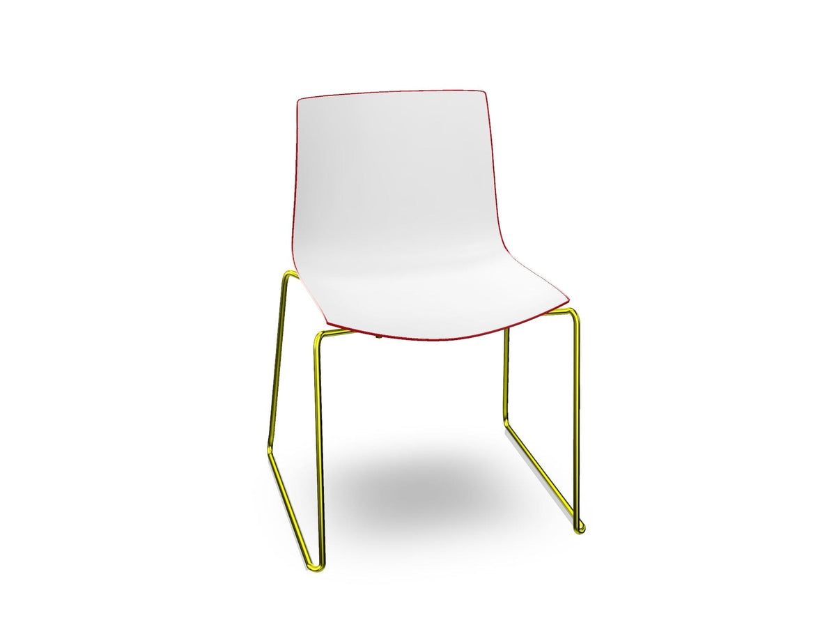 Catifa 46 Polypropylene Bi-Color Sled Base Chair Side/Dining Arper 