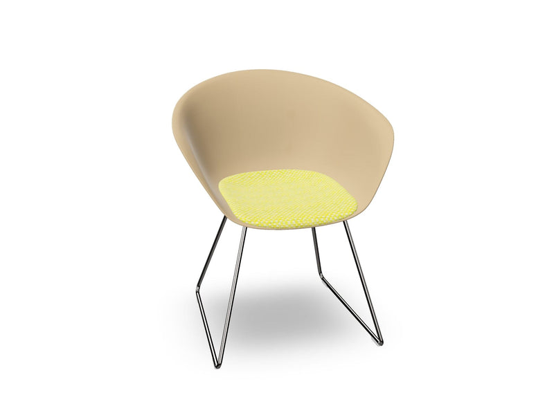 Duna 02 Sled Base Chair With Seat Cushion Chairs Arper 
