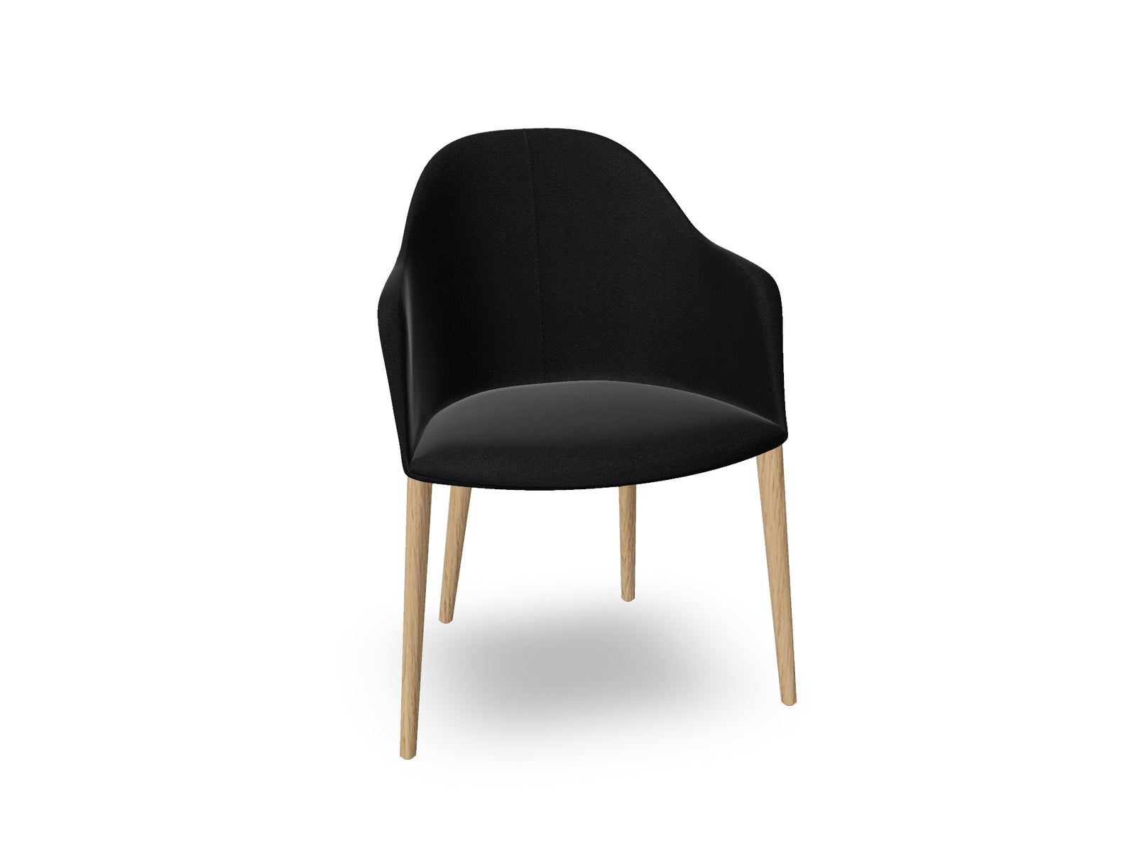 Cila Fully Upholstered Armchair with Timber Oak Four-leg Base