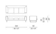 Elan 90 Inch Three Seat Sofa Sofa Cappellini 