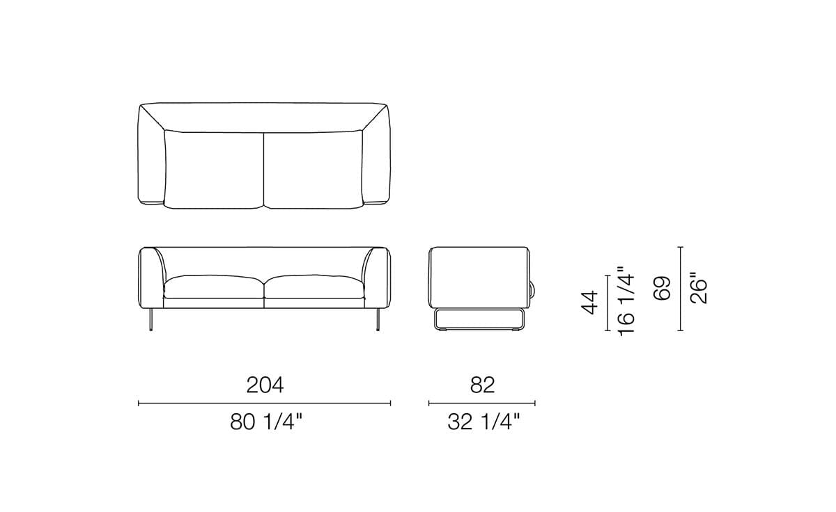 Elan Two Seat Sofa Sofa Cappellini 