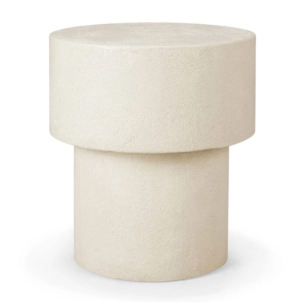 Elements Mushroom Side Table side/end table Ethnicraft Microcement - Off White 