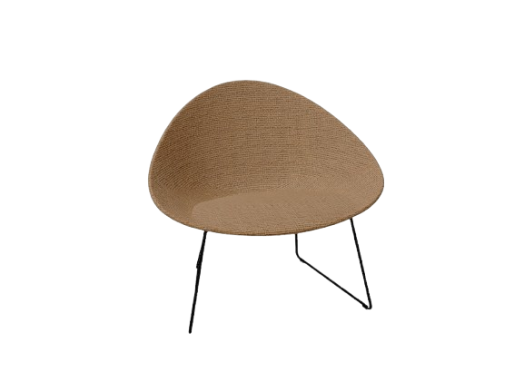 Adell Sled Base Lounge Chair With Fully Upholstered