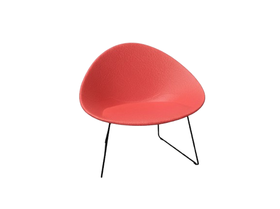 Adell Sled Base Lounge Chair With Fully Upholstered