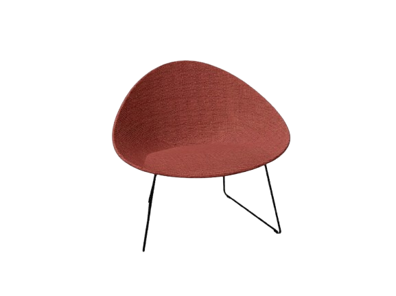 Adell Sled Base Lounge Chair With Fully Upholstered