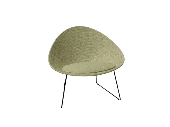 Adell Sled Base Lounge Chair With Fully Upholstered