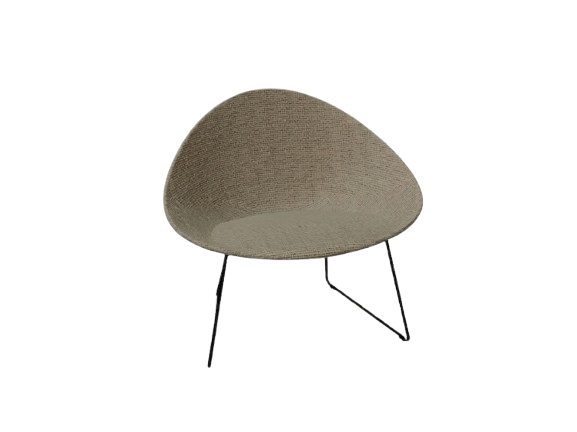 Adell Sled Base Lounge Chair With Fully Upholstered