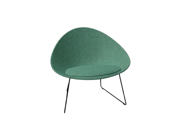 Adell Sled Base Lounge Chair With Fully Upholstered