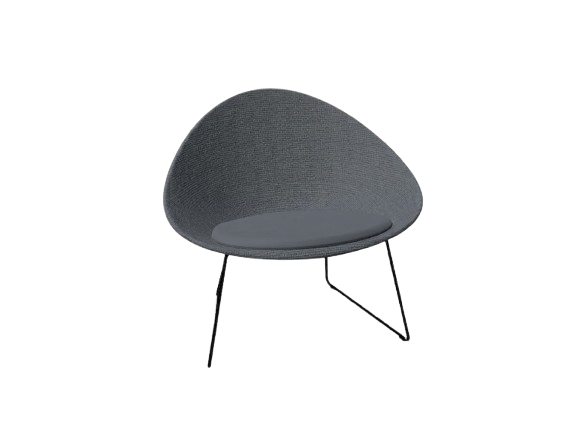 Adell Sled Base Lounge Chair With Fully Upholstered