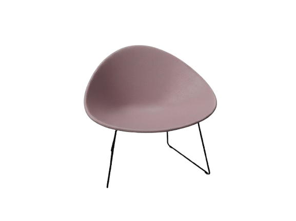 Adell Sled Base Lounge Chair With Fully Upholstered