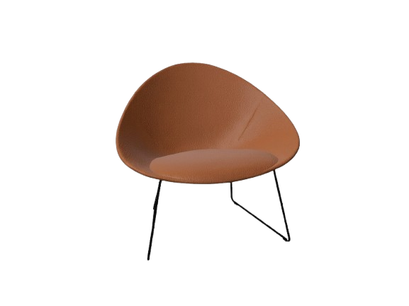 Adell Sled Base Lounge Chair With Fully Upholstered