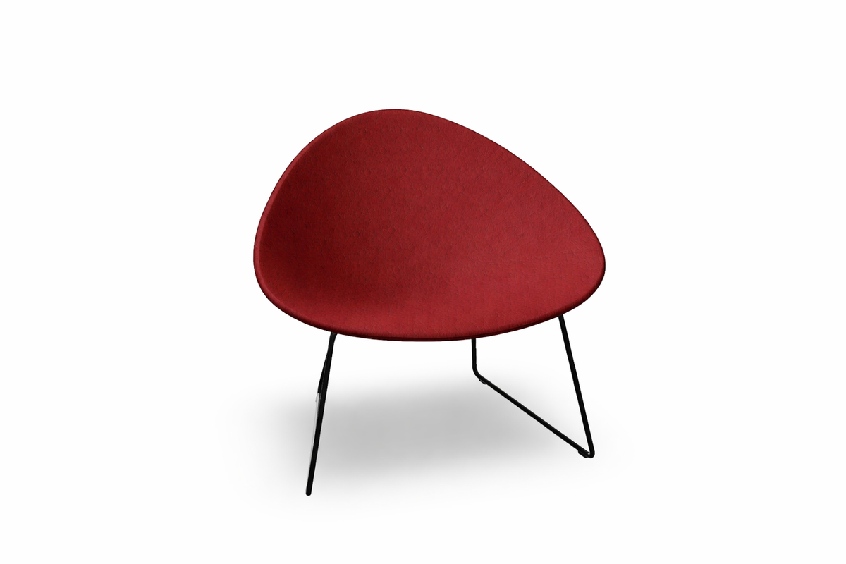 Adell Sled Base Lounge Chair With Fully Upholstered