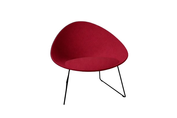 Adell Sled Base Lounge Chair With Fully Upholstered