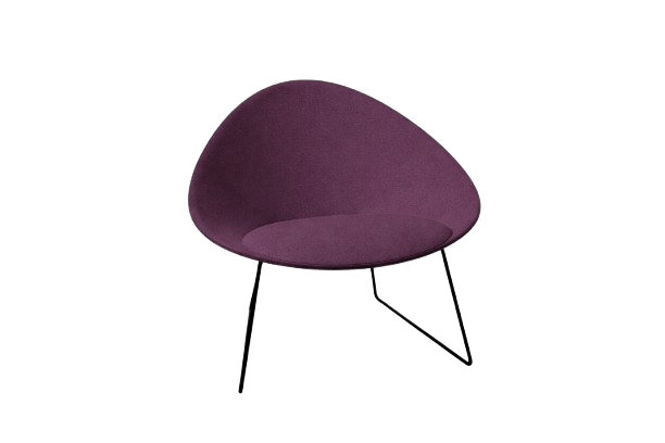 Adell Sled Base Lounge Chair With Fully Upholstered