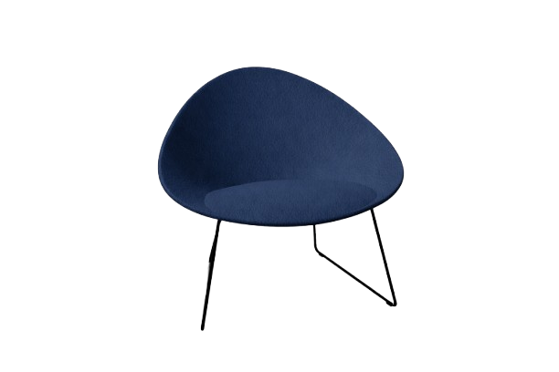 Adell Sled Base Lounge Chair With Fully Upholstered