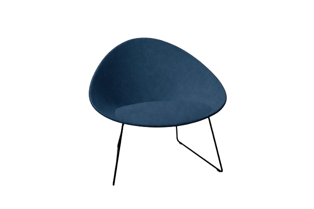 Adell Sled Base Lounge Chair With Fully Upholstered