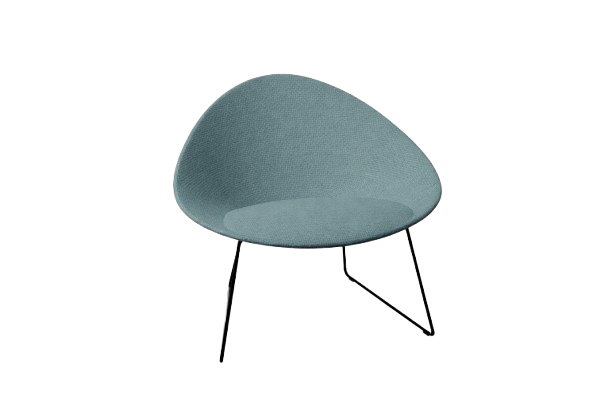 Adell Sled Base Lounge Chair With Fully Upholstered