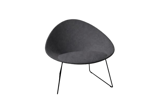 Adell Sled Base Lounge Chair With Fully Upholstered