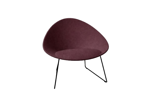 Adell Sled Base Lounge Chair With Fully Upholstered