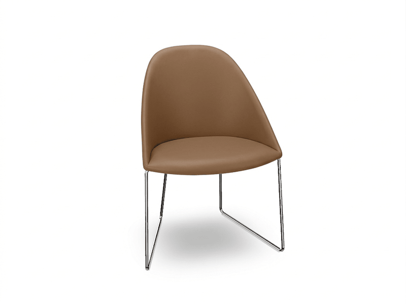 Cila Fully Upholstered Chair With Sled Base Chairs Arper 