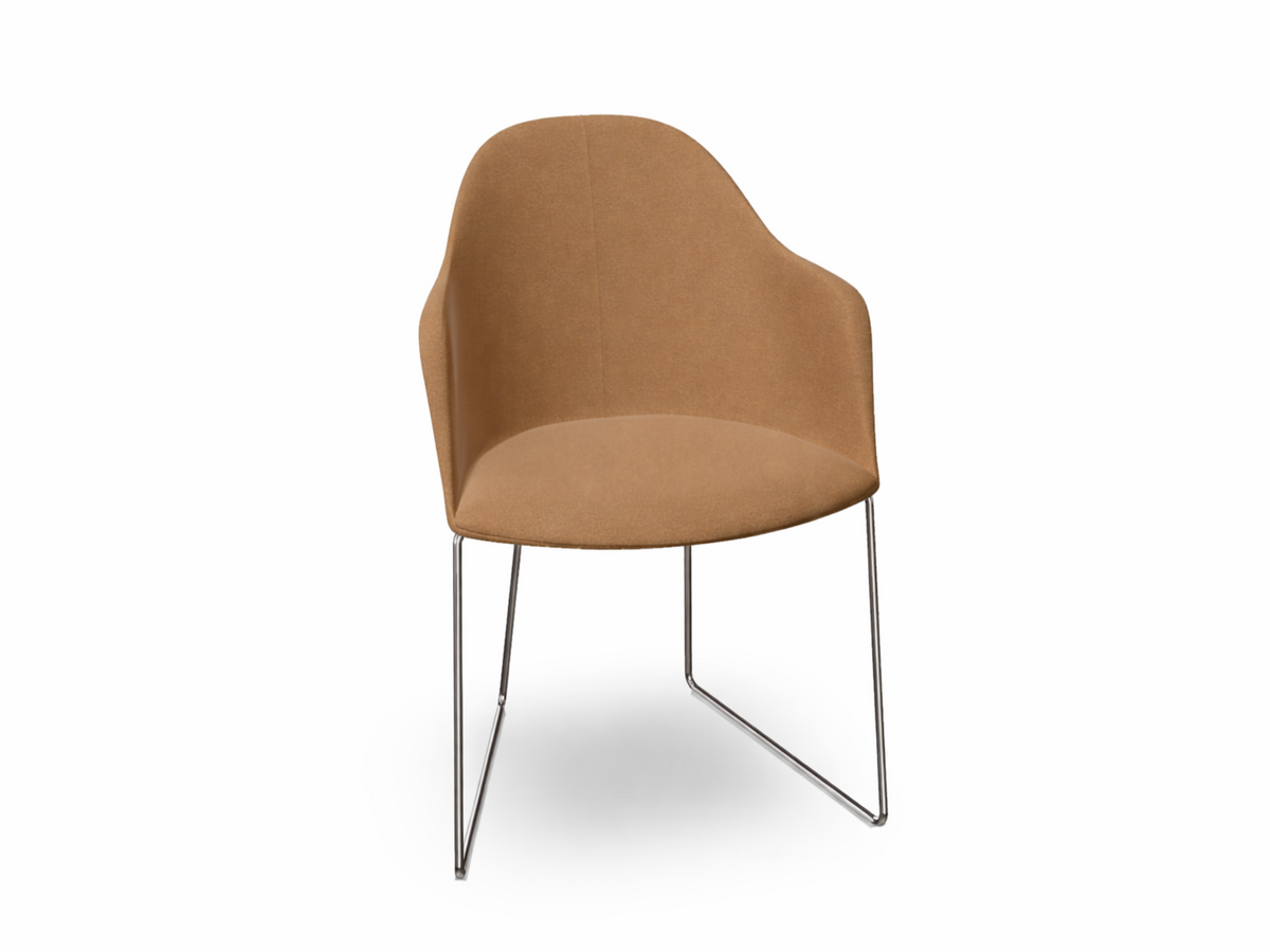 Cila Fully Upholstered Armchair With Sled Base